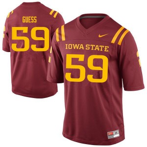 Mens Iowa State Cyclones Connor Guess #59 Player Cardinal Jerseys 215946-759
