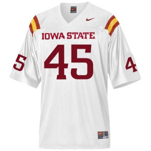 Men's Iowa State Cyclones Ben Latusek #45 White Stitched Jersey 490221-506