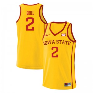 Men Iowa State Cyclones Caleb Grill #2 Yellow NCAA Jersey 262186-628