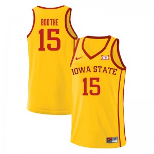 Mens Iowa State Cyclones Carter Boothe #15 Yellow NCAA Jersey 351929-157