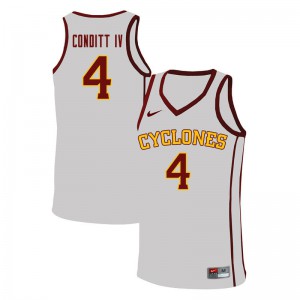 Men's Iowa State Cyclones George Conditt IV #4 Official White Jerseys 954983-499
