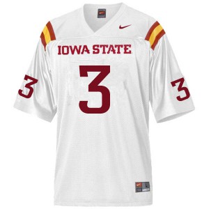 Men Iowa State Cyclones JaQuan Bailey #3 White Stitched Jerseys 820933-912