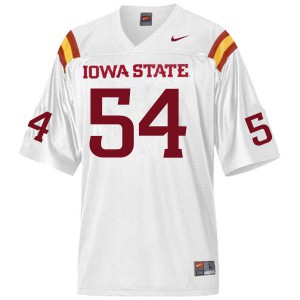 Mens Iowa State Cyclones Jarrod Hufford #54 White Embroidery Jersey 970662-753