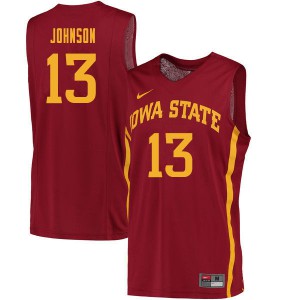 Men's Iowa State Cyclones Javan Johnson #13 NCAA Cardinal Jersey 392805-560