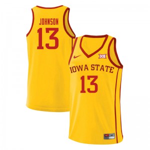 Mens Iowa State Cyclones Javan Johnson #13 Yellow Official Jersey 685147-620