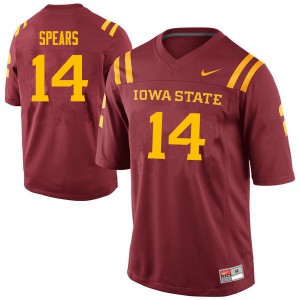 Men Iowa State Cyclones Tory Spears #14 Cardinal Stitched Jerseys 698284-535