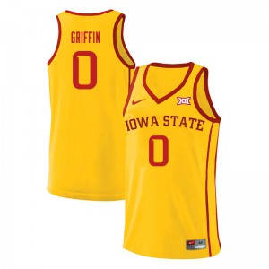 Men's Iowa State Cyclones Zion Griffin #0 Yellow Basketball Jersey 625471-765