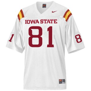 Mens Iowa State Cyclones D'Shayne James #81 Embroidery White Jersey 967317-851