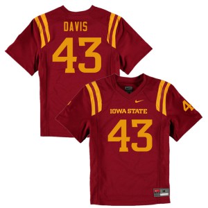 Mens Iowa State Cyclones Dae'Shawn Davis #43 Cardinal Football Jersey 395466-904