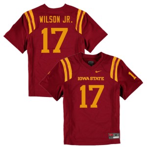 Mens Iowa State Cyclones Darren Wilson Jr. #17 Cardinal Stitched Jerseys 361907-989