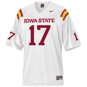 Men Iowa State Cyclones Darren Wilson Jr. #17 Stitched White Jerseys 121552-551