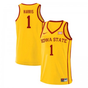 Mens Iowa State Cyclones Tyler Harris #1 Alumni Yellow Jerseys 325820-715