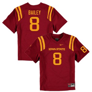 Mens Iowa State Cyclones Cordarrius Bailey #8 Cardinal Official Jersey 604289-847