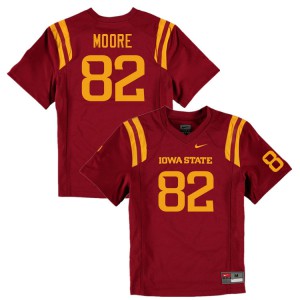 Men's Iowa State Cyclones Tyler Moore #82 Stitched Cardinal Jersey 244111-907