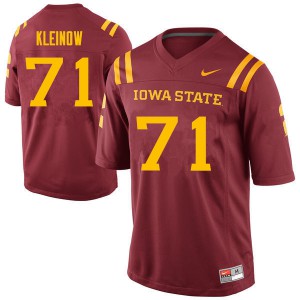Men's Iowa State Cyclones Alex Kleinow #71 Embroidery Cardinal Jerseys 849355-509