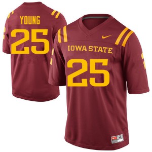 Men's Iowa State Cyclones Datrone Young #25 Cardinal College Jerseys 136730-902