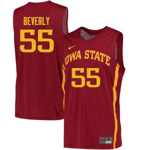 Mens Iowa State Cyclones Jeff Beverly #55 Cardinal NCAA Jerseys 495311-473