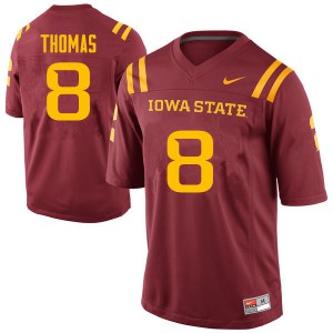Men's Iowa State Cyclones Jhaustin Thomas #8 Cardinal Stitched Jerseys 268348-515
