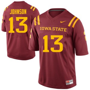Mens Iowa State Cyclones Josh Johnson #13 Cardinal Stitch Jerseys 419211-462