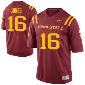 Mens Iowa State Cyclones Keontae Jones #16 NCAA Cardinal Jerseys 230686-116