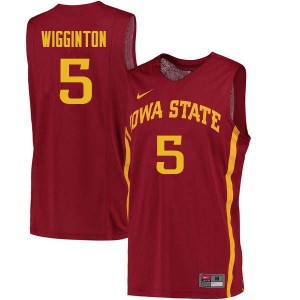 Mens Iowa State Cyclones Lindell Wigginton #5 Cardinal Basketball Jersey 272645-770