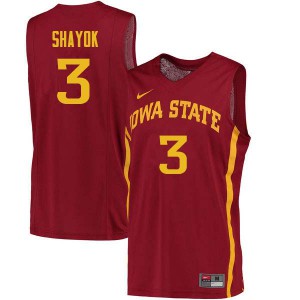 Men's Iowa State Cyclones Marial Shayok #3 Embroidery Cardinal Jersey 591152-654