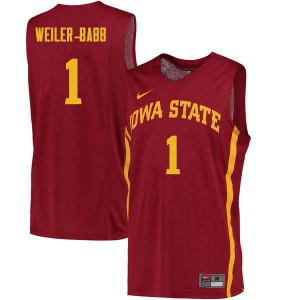 Men's Iowa State Cyclones Nick Weiler-Babb #1 Cardinal NCAA Jerseys 859118-364