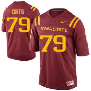 Mens Iowa State Cyclones Shawn Curtis #79 Cardinal Embroidery Jerseys 406328-726