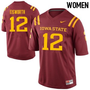 Womens Iowa State Cyclones Greg Eisworth #12 Cardinal Player Jerseys 766011-318