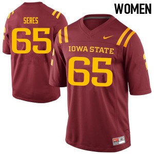 Women's Iowa State Cyclones Matt Seres #65 Cardinal Embroidery Jersey 887507-254