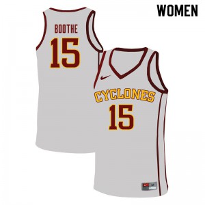 Women Iowa State Cyclones Carter Boothe #15 NCAA White Jersey 719838-474