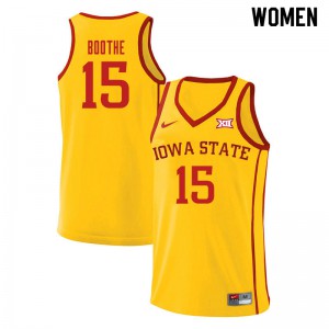 Women Iowa State Cyclones Carter Boothe #15 Official Yellow Jersey 647080-353