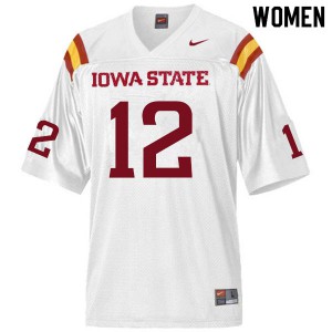 Women's Iowa State Cyclones Easton Dean #12 Stitch White Jerseys 405865-943