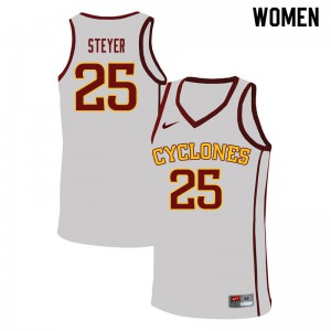 Womens Iowa State Cyclones Eric Steyer #25 White Basketball Jerseys 479190-334