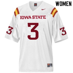Women's Iowa State Cyclones JaQuan Bailey #3 Embroidery White Jerseys 695841-484