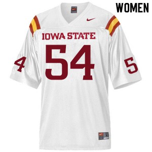 Women Iowa State Cyclones Jarrod Hufford #54 Official White Jersey 227832-468