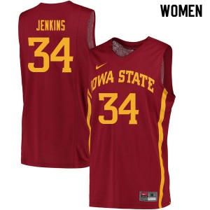Womens Iowa State Cyclones Nate Jenkins #34 Cardinal Basketball Jersey 418457-258