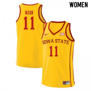 Women's Iowa State Cyclones Prentiss Nixon #11 NCAA Yellow Jerseys 763550-255