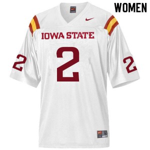 Women's Iowa State Cyclones Sean Shaw Jr. #2 White Stitch Jerseys 897042-451