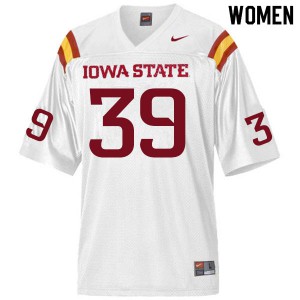 Women Iowa State Cyclones Steve Wirtel #39 White Football Jerseys 433786-423