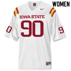 Women Iowa State Cyclones Alex Probert #90 Embroidery White Jersey 154202-335