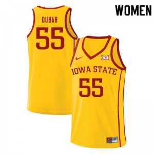 Womens Iowa State Cyclones Darlinstone Dubar #55 Basketball Yellow Jersey 457283-978