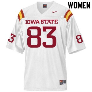 Womens Iowa State Cyclones DeShawn Hanika #83 Embroidery White Jersey 300454-148
