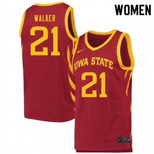 Women's Iowa State Cyclones Jaden Walker #21 Cardinal NCAA Jersey 490944-301