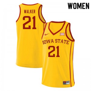 Women's Iowa State Cyclones Jaden Walker #21 Player Yellow Jersey 222960-549