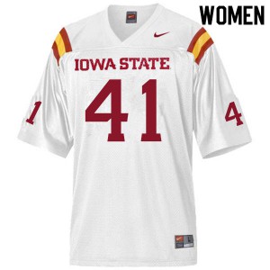 Women Iowa State Cyclones Mason Cassady #41 Football White Jerseys 341209-399