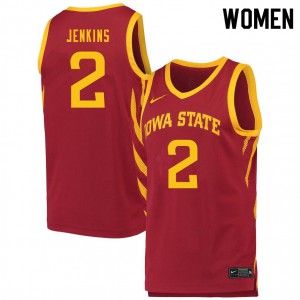 Womens Iowa State Cyclones Nate Jenkins #2 Cardinal Stitched Jersey 837345-283