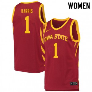 Women's Iowa State Cyclones Tyler Harris #1 Cardinal Basketball Jerseys 559628-311