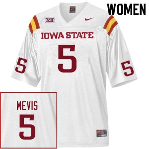 Women's Iowa State Cyclones Andrew Mevis #5 Embroidery White Jerseys 304129-282