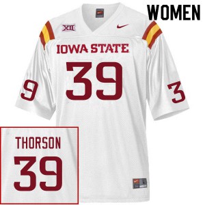 Women Iowa State Cyclones Asle Thorson #39 Player White Jersey 813157-911